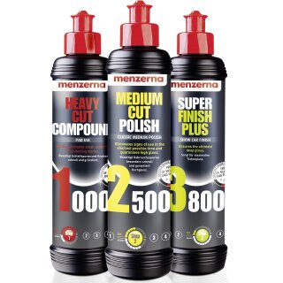 Heavy Cut 1000 + Medium Cut 2500 + Super Finish 3800 - 250ml